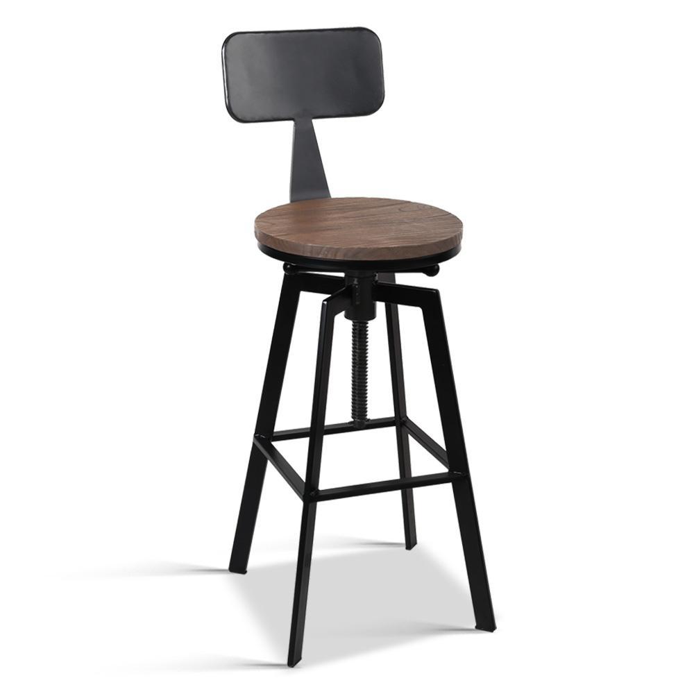 Rustic Industrial Metal Bar Stool - BSR