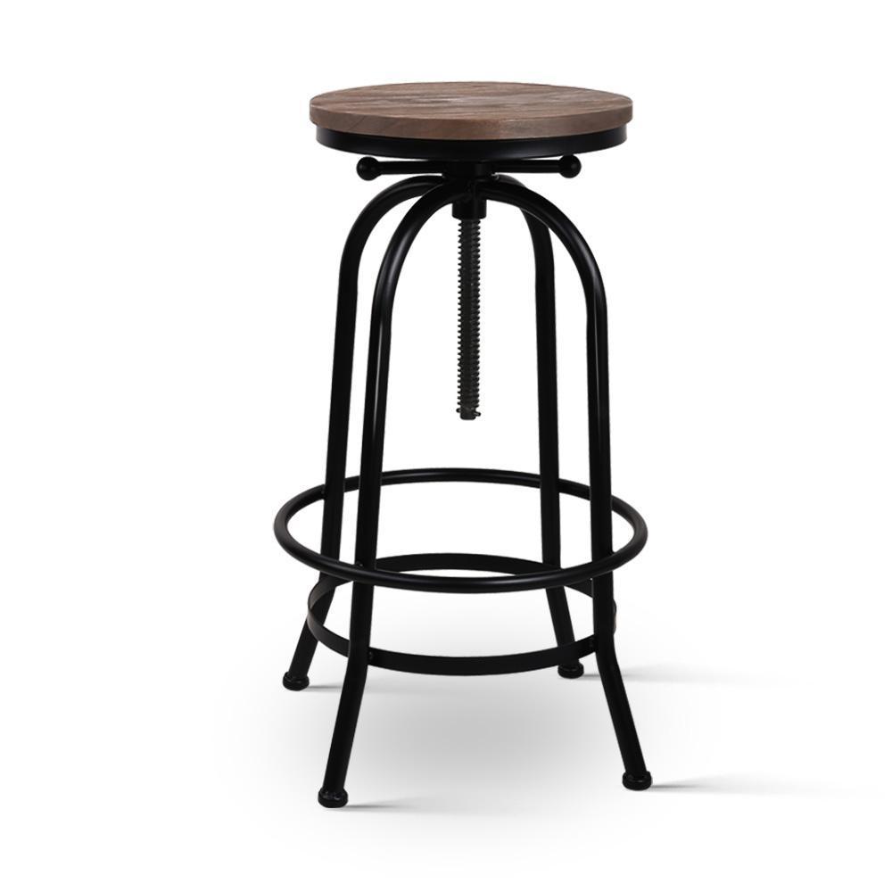 Rustic Industrial Round Bar Stool - BSR