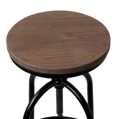 Rustic Industrial Round Bar Stool - BSR