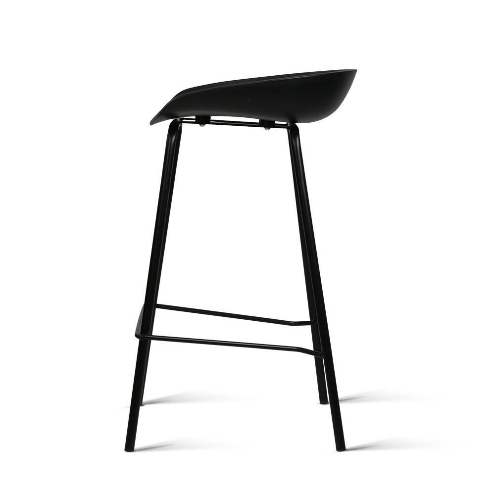 Set of 2 Metal Bar Stools - Black - BSR