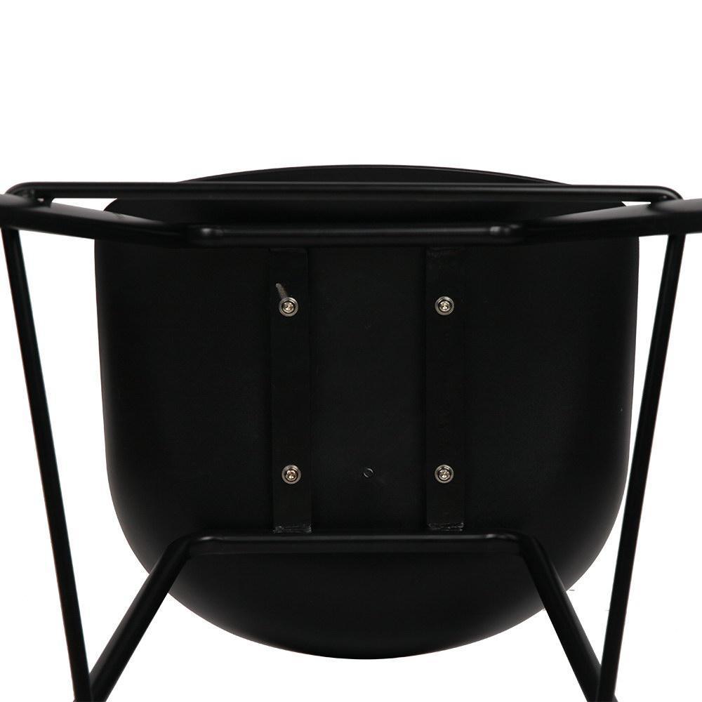 Set of 2 Metal Bar Stools - Black - BSR