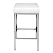 Set of 2 PU Leather Backless Bar Stools - White - BSR