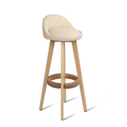 Set of 2 PU Leather Bar Stools - Beige - BSR