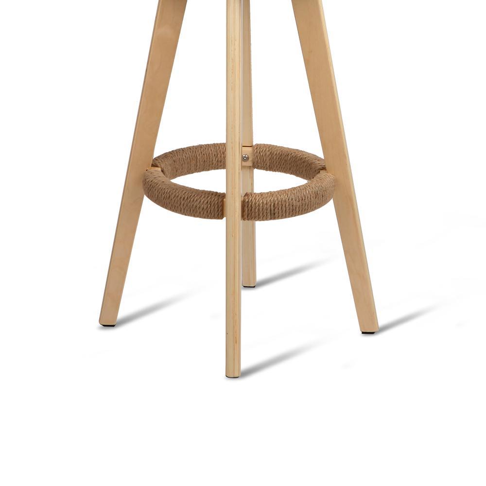 Set of 2 PU Leather Bar Stools - Beige - BSR