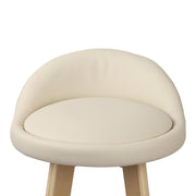 Set of 2 PU Leather Bar Stools - Beige - BSR