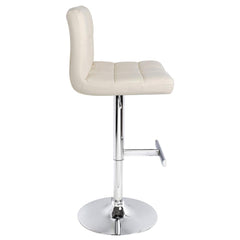 Set of 2 PU Leather Bar Stools NOEL Kitchen Chairs Swivel Bar Stool Gas Lift Beige - BSR