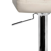 Set of 2 PU Leather Bar Stools NOEL Kitchen Chairs Swivel Bar Stool Gas Lift Beige - BSR