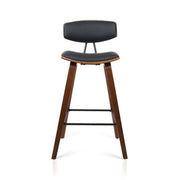Set of 2 PU Leather Bar Stools - Black - BSR