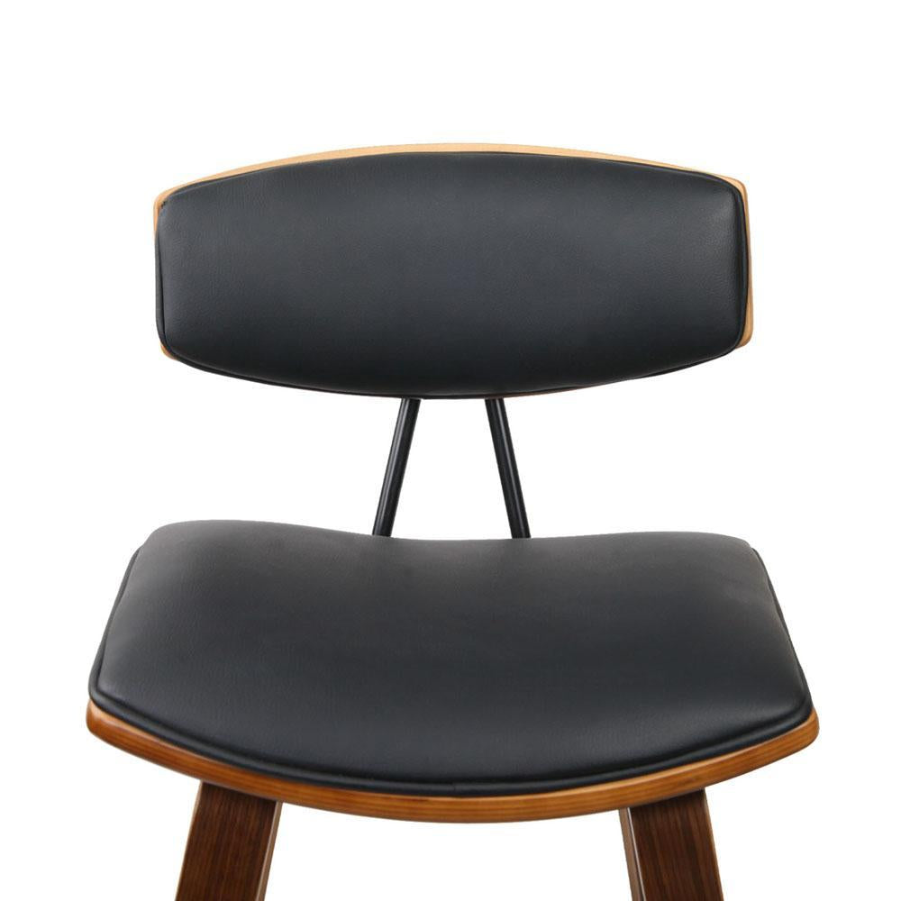 Set of 2 PU Leather Bar Stools - Black - BSR