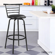 Set of 2 PU Leather Bar Stools - Black - BSR