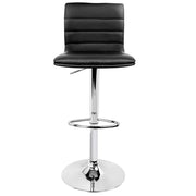 Set of 2 PU Leather Bar Stools ARNE Swivel Bar Stool Kitchen Chairs Black Gas Lift Black - BSR