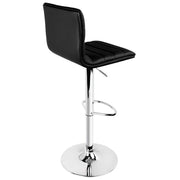 Set of 2 PU Leather Bar Stools ARNE Swivel Bar Stool Kitchen Chairs Black Gas Lift Black - BSR
