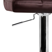 Set of 2 Gas Lift Bar Stools Swivel Chairs PU Leather Chrome Chocolate - BSR