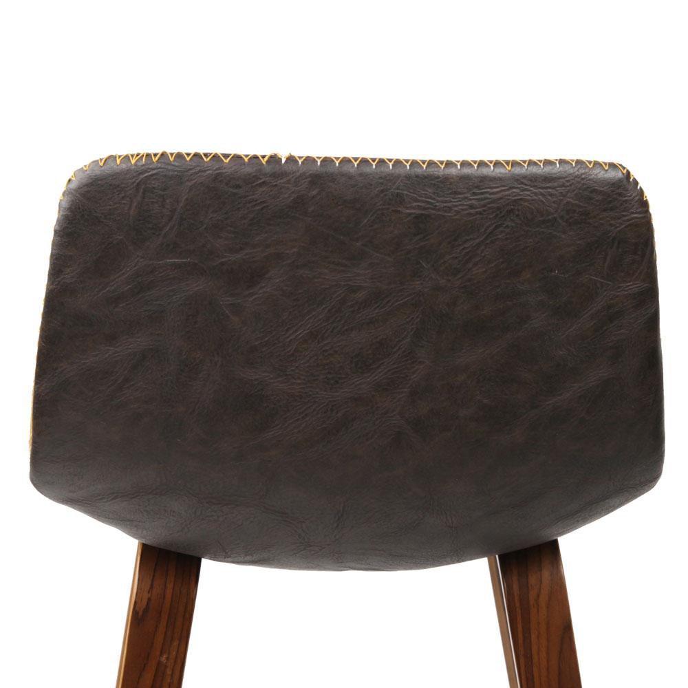 Set of 2 PU Leather Bar Stools - Walnut - BSR