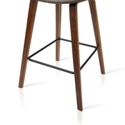 Set of 2 PU Leather Bar Stools - Walnut - BSR