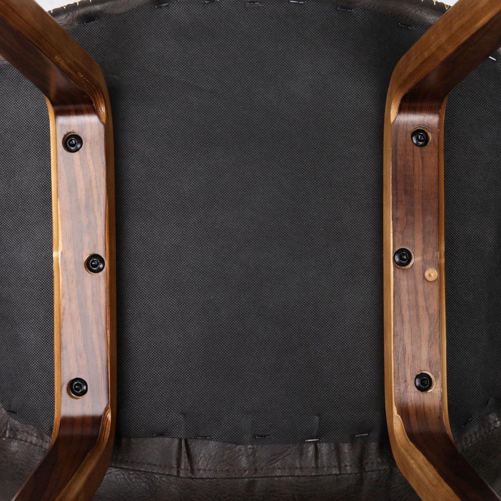 Set of 2 PU Leather Bar Stools - Walnut - BSR
