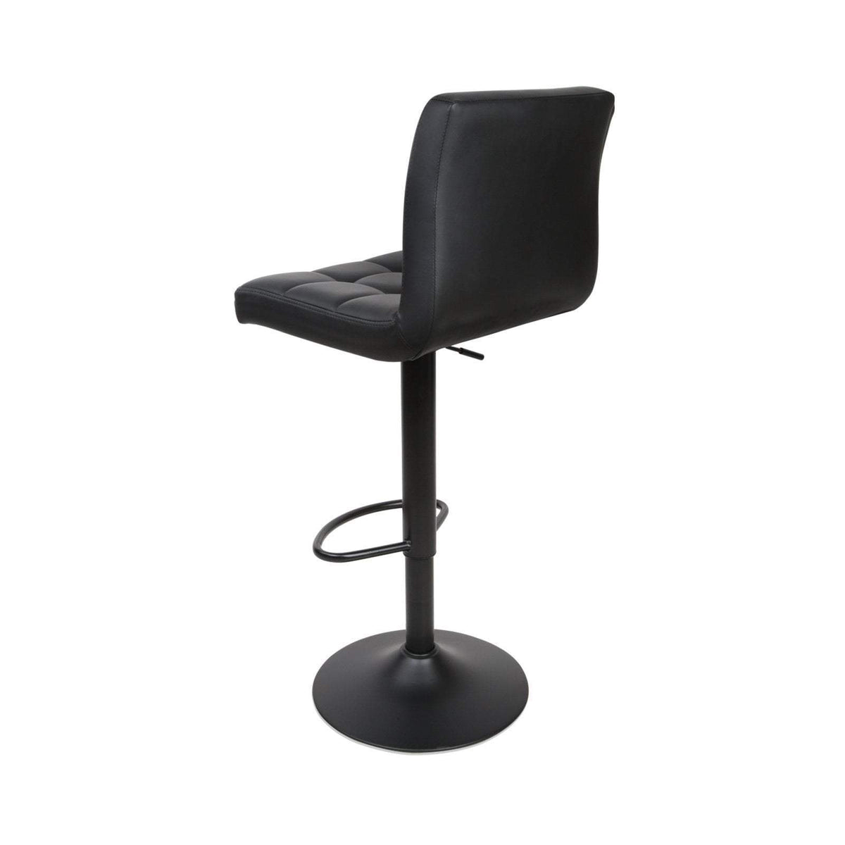 Set of 2 PU Leather Gas Lift Bar Stools - Black - BSR