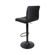 Set of 2 PU Leather Gas Lift Bar Stools - Black - BSR
