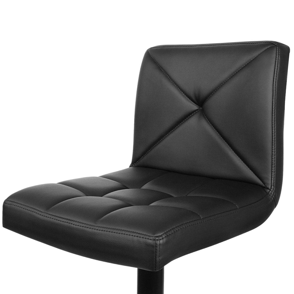 Set of 2 PU Leather Gas Lift Bar Stools - Black - BSR