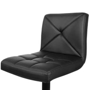 Set of 2 PU Leather Gas Lift Bar Stools - Black - BSR