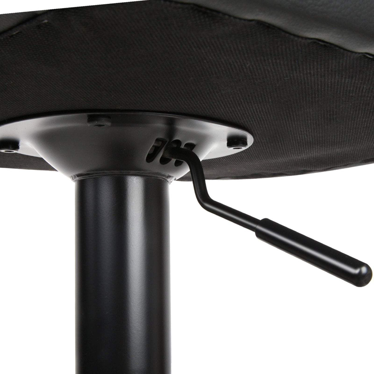 Set of 2 PU Leather Gas Lift Bar Stools - Black - BSR
