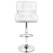 Set of 2 PU Leather Gas Lift Bar Stools - White - BSR