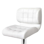 Set of 2 PU Leather Gas Lift Bar Stools - White - BSR