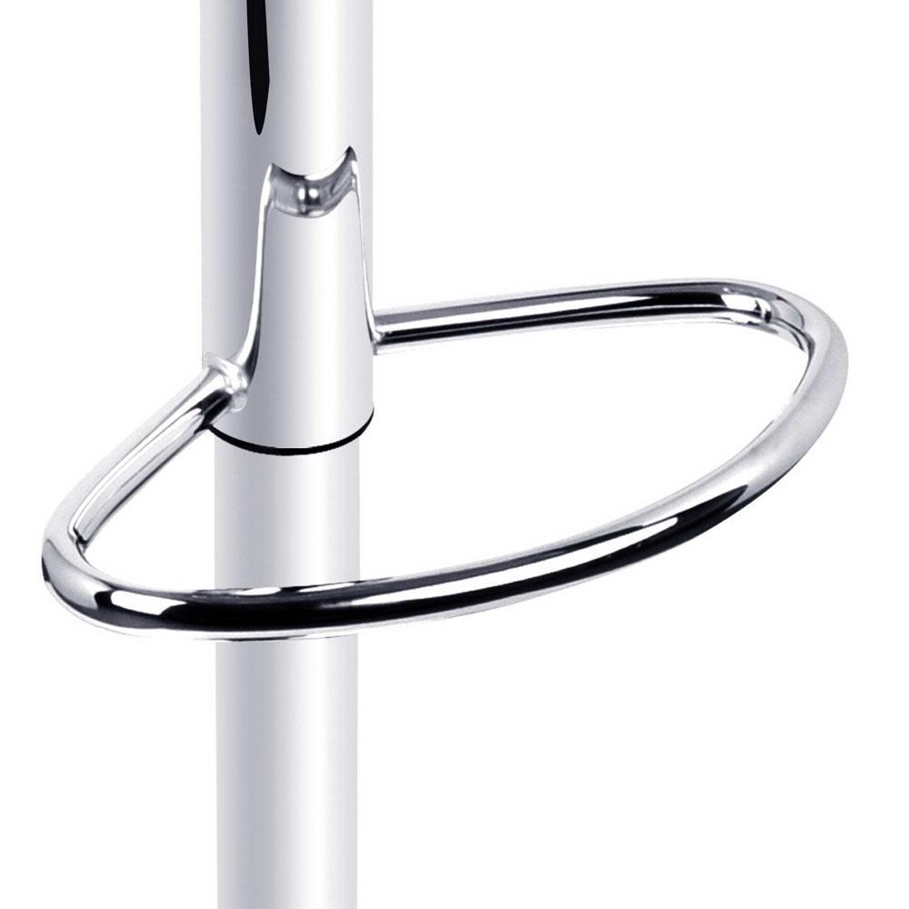 Set of 2 PU Leather Gas Lift Bar Stools - White - BSR