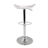 Set of 2 Gas Lift Bar Stools Swivel Chairs PU Leather Chrome White - BSR