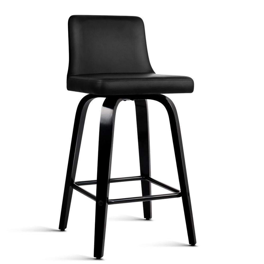 Set of 2 Wooden Bar Stool - Black - BSR