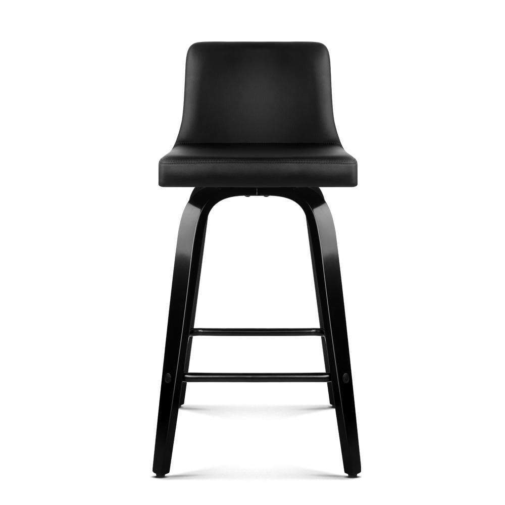 Set of 2 Wooden Bar Stool - Black - BSR