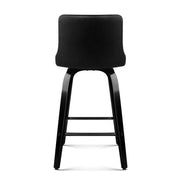 Set of 2 Wooden Bar Stool - Black - BSR