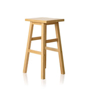 Set of 2 Wooden Backless Bar Stools - Natural - BSR
