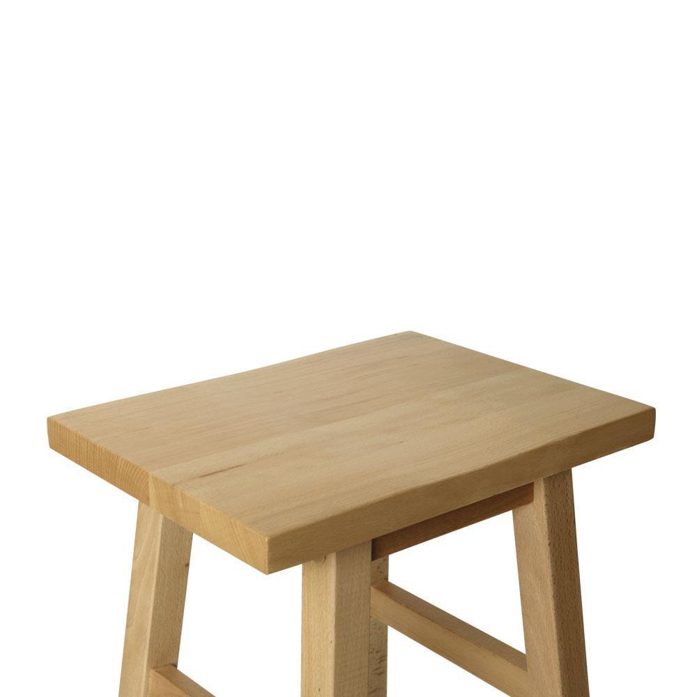 Set of 2 Wooden Backless Bar Stools - Natural - BSR