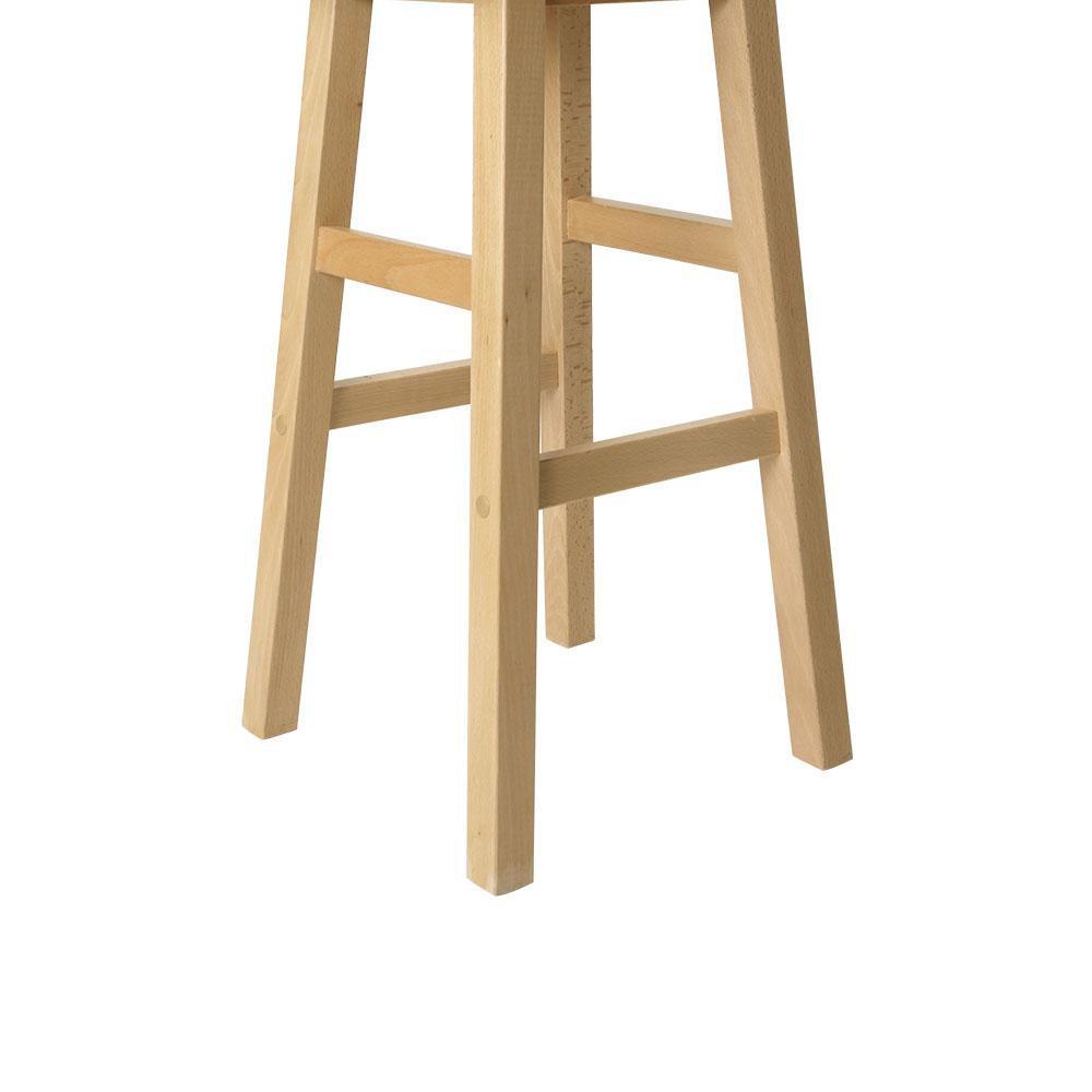 Set of 2 Wooden Backless Bar Stools - Natural - BSR