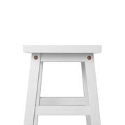Set of 2 Wooden Backless Bar Stools - White - BSR