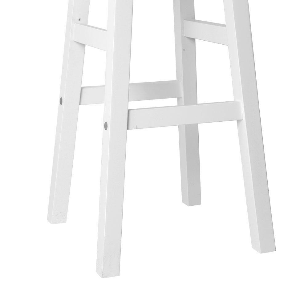 Set of 2 Wooden Backless Bar Stools - White - BSR