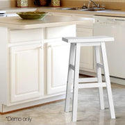 Set of 2 Wooden Backless Bar Stools - White - BSR