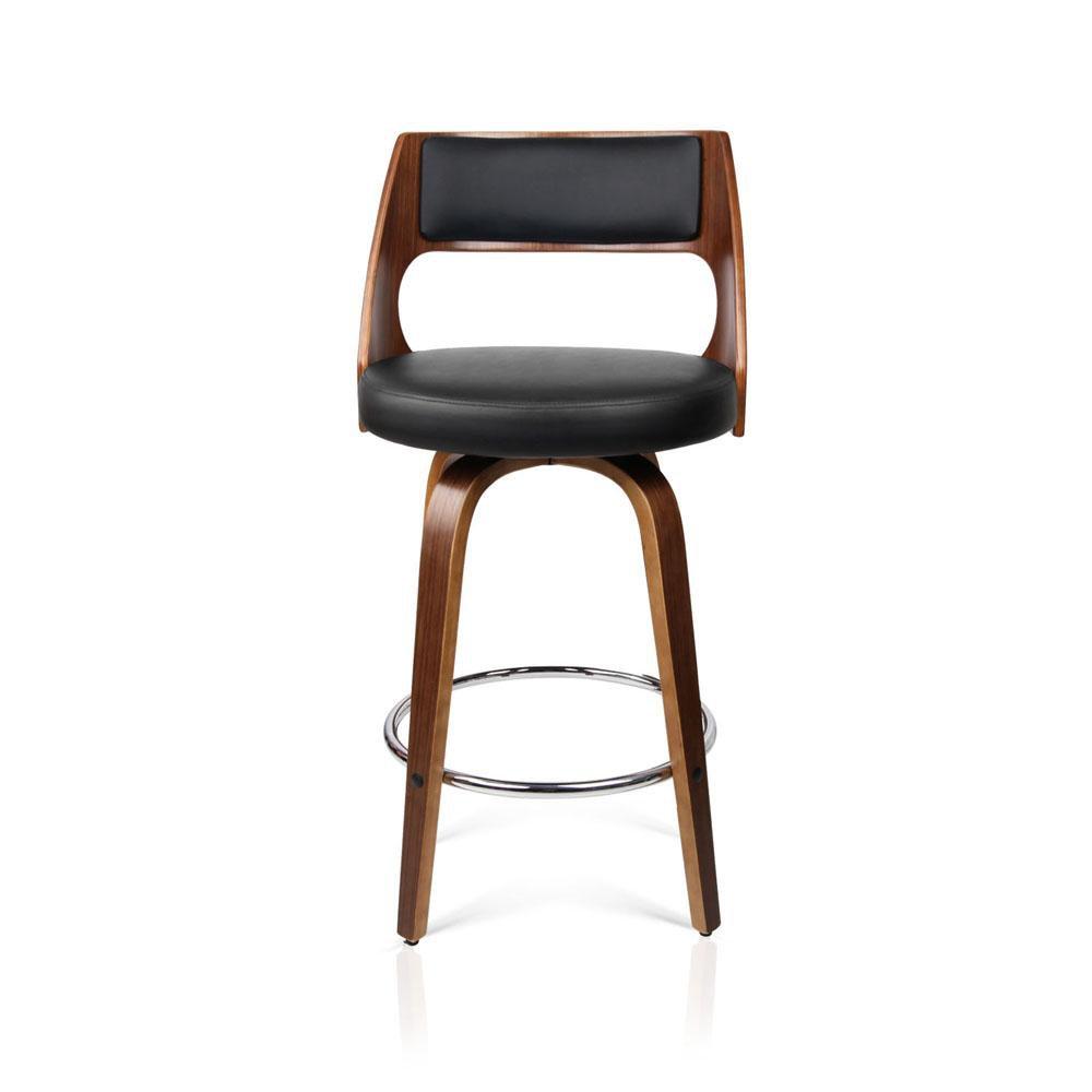 Set of 2 Wooden Bar Stools - Black - BSR