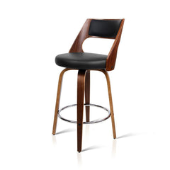 Set of 2 Wooden Bar Stools - Black - BSR