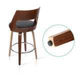 Set of 2 Wooden Bar Stools - Black - BSR