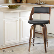 Set of 2 Wooden Bar Stools - Black - BSR