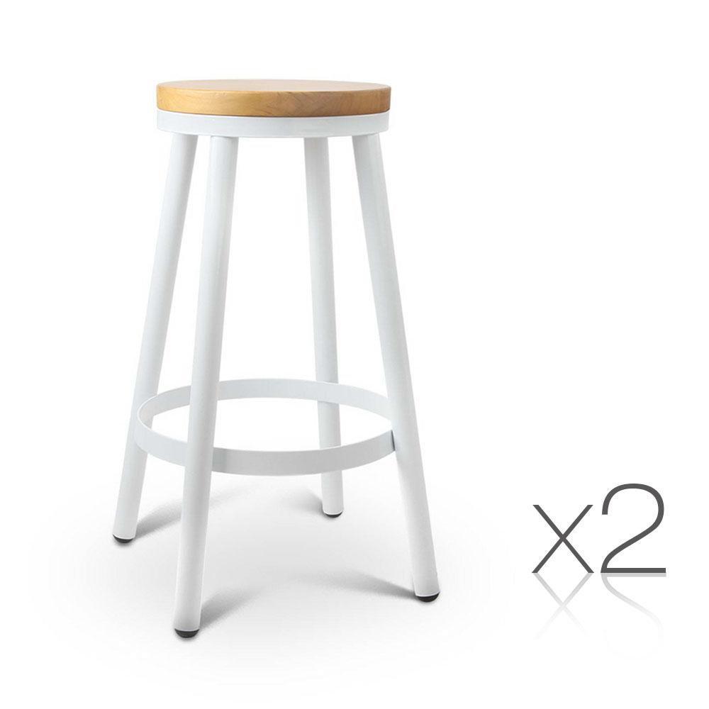 Set of 2 Wooden Stackable Bar Stools - BSR