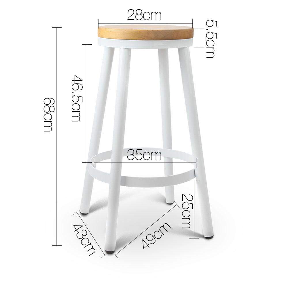 Set of 2 Wooden Stackable Bar Stools - BSR