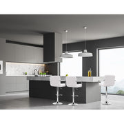 set of 4 Bar Stools Kitchen Swivel Bar Stool PU Leather Gas Lift Chairs White - BSR