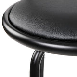 Set of 4 Bar Stools PU Leather Bar Stool Swivel Backrest Kitchen Chairs Black - BSR