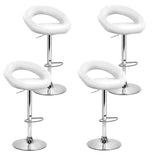 Set of 4 Bar Stools RIO Kitchen Swivel Bar Stool PU Leather Chairs Gas Lift White - BSR