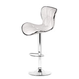 Set of 4 Bar Stools RUBY Kitchen Swivel Bar Stool PU Leather Chairs Gas Lift White - BSR