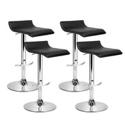 set of 4 Bar Stools SENA Kitchen Swivel Bar Stool PU Leather Chairs Gas Lift Black - BSR