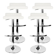set of 4 Bar Stools SENA Kitchen Swivel Bar Stool PU Leather Chairs Gas Lift White - BSR